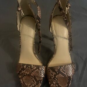Michael Shannon Brown Snake Print Heels